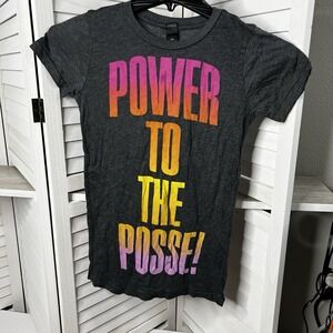 OBEY Power To The Posse! Women's Gray T-shirt Size Medium NWOT‎
